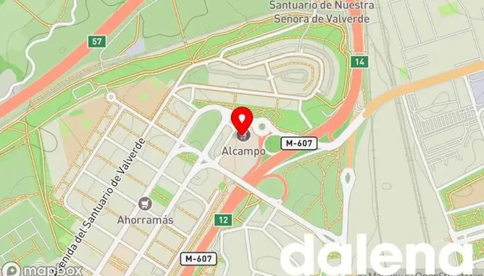 mapa de Alcampo Supermercado, Tienda de artículos para bebés, Panadería, Carnicería, Tienda de cosméticos, Pescadería, Mercado de alimentos frescos, Frutería, Tienda de artículos para el hogar, Tienda de productos para mascotas en Madrid