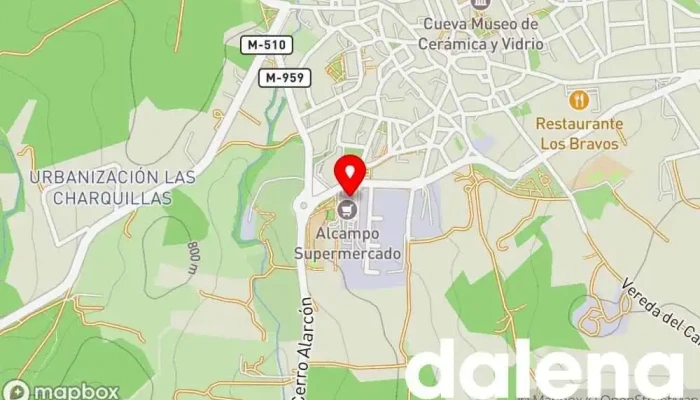 mapa de Alcampo Supermercado, Tienda de artículos para bebés, Panadería, Carnicería, Tienda de cosméticos, Pescadería, Mercado de alimentos frescos, Frutería, Tienda de artículos para el hogar, Tienda de productos para mascotas en Valdemorillo