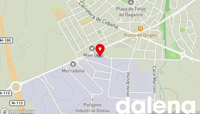 mapa de Alcampo Supermercado Supermercado, Tienda de artículos para bebés, Panadería, Carnicería, Tienda de cosméticos, Pescadería, Mercado de alimentos frescos, Frutería, Tienda de artículos para el hogar, Tienda de productos para mascotas en Daganzo de Arriba