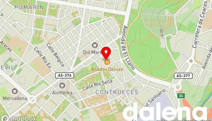 mapa de Alcampo Supermercado Supermercado, Tienda de artículos para bebés, Panadería, Carnicería, Tienda de cosméticos, Pescadería, Mercado de alimentos frescos, Frutería, Tienda de artículos para el hogar, Tienda de productos para mascotas en Gijón