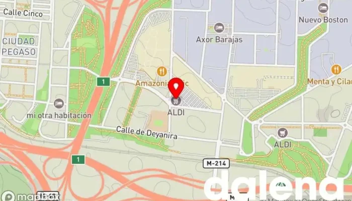 mapa de ALDI Supermercado de descuentos, Tienda general en Madrid
