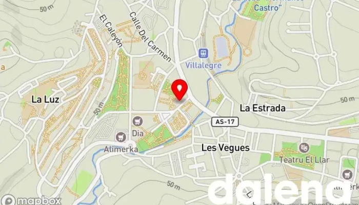 mapa de Alimentos El Arco, S. A. Tienda de alimentación, Supermercado en Avilés