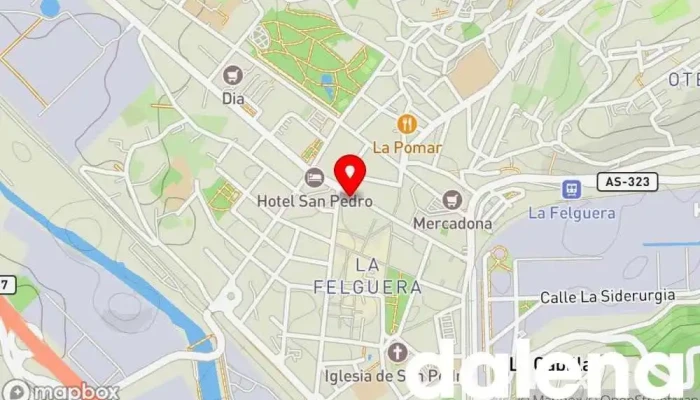 mapa de Alimentos El Arco, S. A. Tienda de alimentación en Langreo