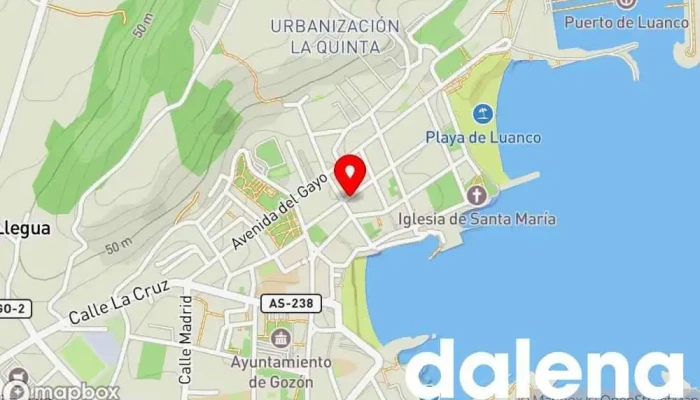mapa de Alimentos El Arco, S.A. Tienda de alimentación en Luanco