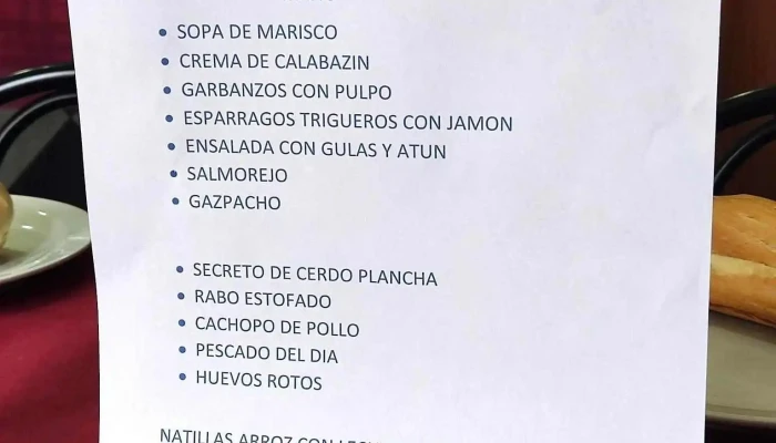 Bar Angel Y Marina -  Carta - Valdeolmos