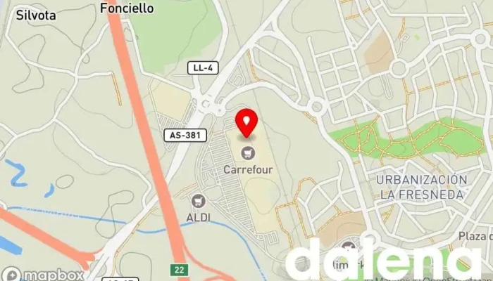 mapa de Centro Comercial Azabache Centro comercial, Tienda de ropa, Restaurante de comida rápida, Hipermercado, Óptica, Farmacia, Proveedor de servicios de telecomunicaciones, Agencia de viajes en Lugones