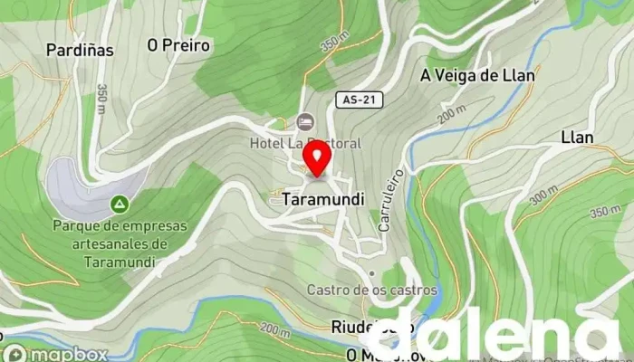 mapa de Comercio Nuevo, Ferretería Legazpi, Apicultura Taramundi Estanco en Taramundi