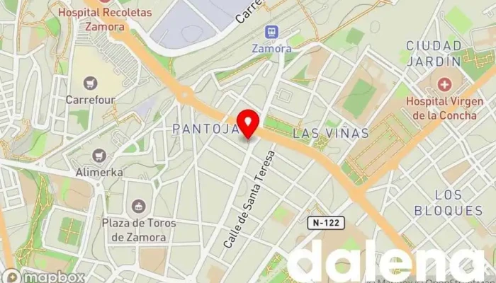 mapa de Frutería Gema Frutería, Panadería en Zamora