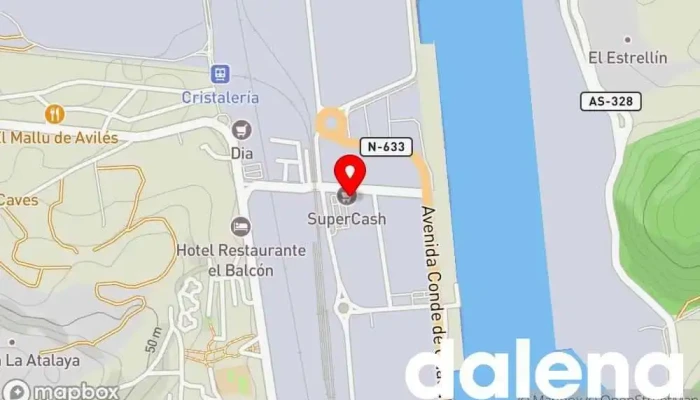 mapa de Grupo Supercash Oficinas de empresa, Tienda de bebidas alcohólicas en Avilés