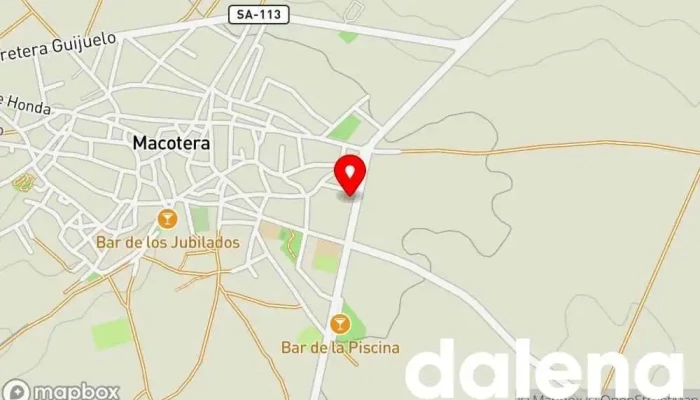 mapa de Hermanos Bueno Jiménez S.A. Distribuidor de comestibles, Tienda de alimentación en Macotera