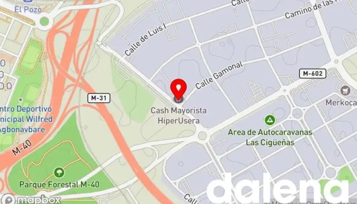mapa de Hiper Usera Cash Supermercado, Hipermercado, Autoservicio mayorista en Madrid