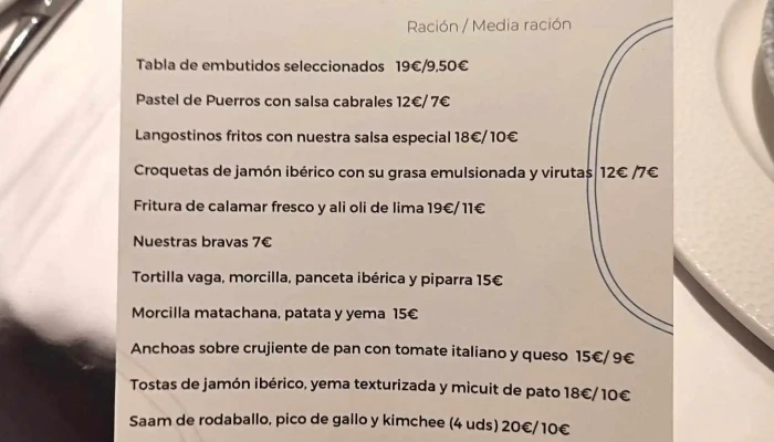 La Tasca De Pablo -  Carta - Luanco
