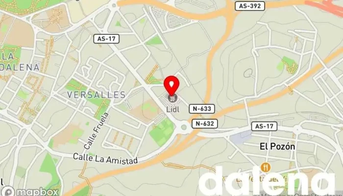 mapa de Lidl Supermercado de descuentos, Supermercado en Avilés