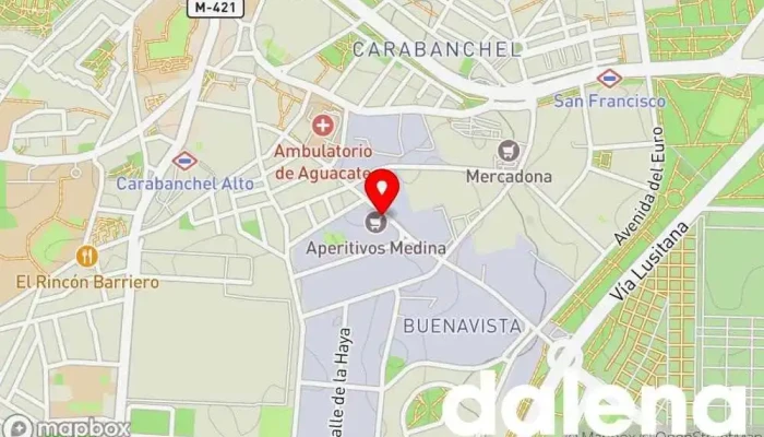 mapa de Medina 3 Supermercado, Tienda de golosinas, Tienda de frutos secos en Madrid