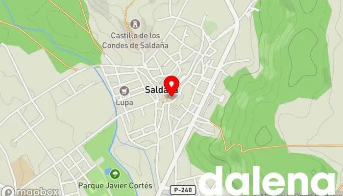 mapa de Mensi Tienda de alimentación, Administración de loterías en Saldaña