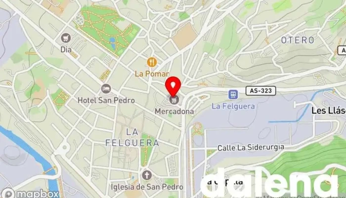 mapa de Mercadona Supermercado en Langreo