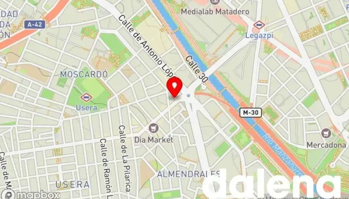 mapa de Mercalatino Tienda de alimentación, Empresa de importación y exportación en Madrid