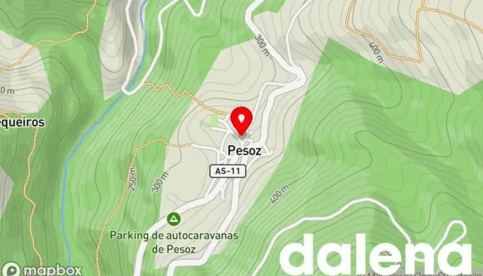 mapa de Mesón As Cortes Restaurante asturiano, Restaurante en Pesoz