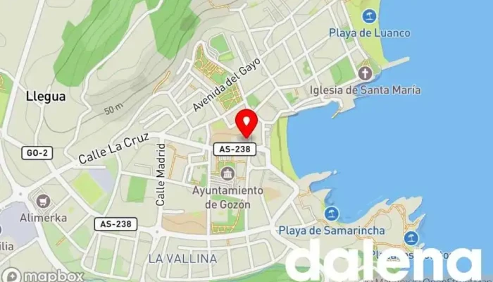 mapa de minymas tiendas Supermercado en Luanco