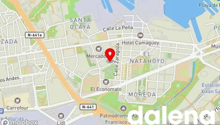mapa de minymas tiendas Supermercado en Gijón