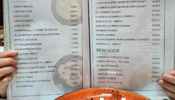 Restaurante Arandinos Collaspino -  Carta - Gascones