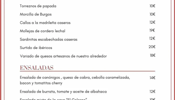 Restaurante El Colorao -  Del Propietario - Alameda del Valle