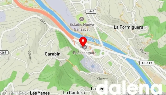 mapa de SPAR El Fondón Tienda de alimentación, Supermercado en Langreo