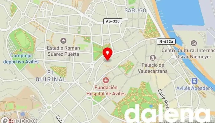 mapa de Supercor Supermercado, Panadería, Carnicería, Tienda de alimentación, Pescadería, Frutería, Perfumería en Avilés