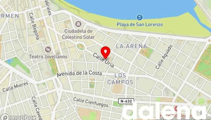 mapa de Supercor Supermercado, Panadería, Carnicería, Tienda de alimentación, Pescadería, Frutería, Perfumería en Gijón