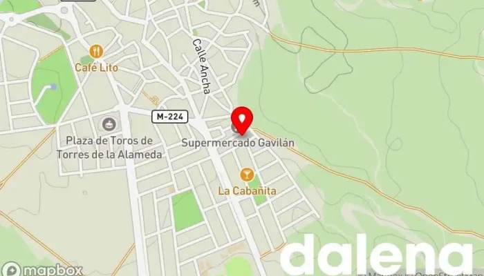 mapa de Supermercado El Gavilán Supermercado, Tienda de bebidas alcohólicas en Torres de la Alameda