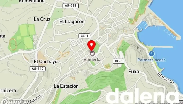 mapa de Supermercados Alimerka Supermercado, Panadería, Carnicería, Pescadería, Frutería, Tienda de alimentos orgánicos en Candás