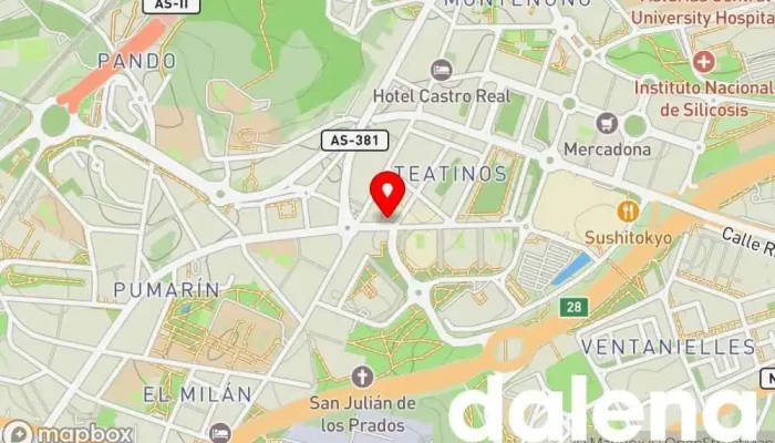 mapa de Supermercados Alimerka Supermercado, Panadería, Carnicería, Pescadería, Frutería, Tienda de alimentos orgánicos en Oviedo
