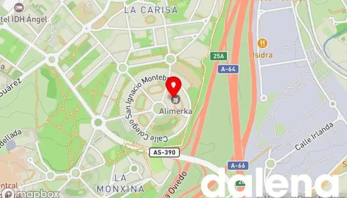 mapa de Supermercados Alimerka Supermercado, Panadería, Carnicería, Pescadería, Frutería, Tienda de alimentos orgánicos en Oviedo