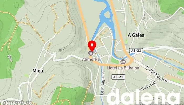 mapa de Supermercados Alimerka Supermercado, Panadería, Carnicería, Pescadería, Frutería, Tienda de alimentos orgánicos en Vegadeo