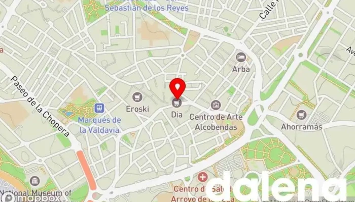 mapa de Supermercados Dia Supermercado, Panadería, Carnicería, Tienda de alimentación, Tienda de congelados, Servicio de entrega de compra a distancia, Tienda de productos para mascotas, Mercado de productos agrícolas en Alcobendas