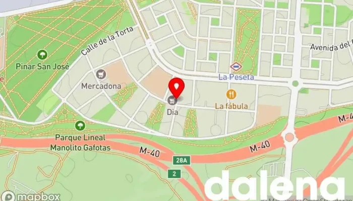 mapa de Supermercados Dia Supermercado, Panadería, Carnicería, Tienda de alimentación, Tienda de congelados, Servicio de entrega de compra a distancia, Tienda de productos para mascotas, Mercado de productos agrícolas en Madrid