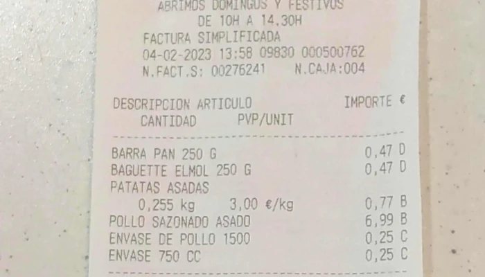 Supermercados Dia -  Numero - Arganda del Rey
